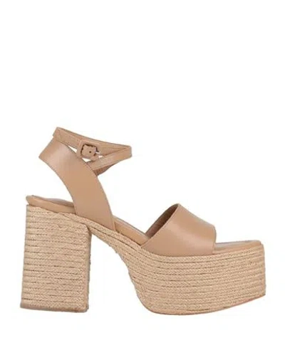 Paloma Barceló Woman Espadrilles Beige Size 9 Leather