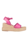 Paloma Barceló Woman Espadrilles Magenta Size 7 Leather In Pink