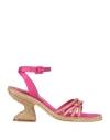 Paloma Barceló Woman Espadrilles Magenta Size 7 Textile Fibers In Magenta