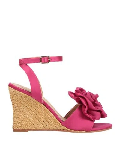 Paloma Barceló Woman Sandals Magenta Size 6 Textile Fibers