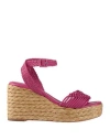 Paloma Barceló Woman Espadrilles Magenta Size 9 Leather In Purple