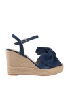 Paloma Barceló Woman Espadrilles Navy Size 7 Leather In Blue