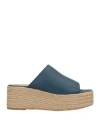 Paloma Barceló Woman Espadrilles Navy Size 9.5 Leather In Blue