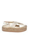 Paloma Barceló Gold Cord Wedge Sandal In Grey