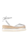Paloma Barceló Woman Espadrilles Silver Size 10 Leather