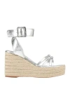 Paloma Barceló Woman Espadrilles Silver Size 8 Leather