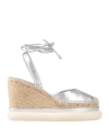 Paloma Barceló Woman Espadrilles Silver Size 8 Leather