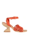 Paloma Barceló Woman Espadrilles Tomato Red Size 8 Soft Leather