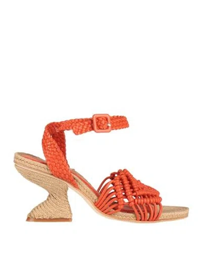 Paloma Barceló Woman Espadrilles Tomato Red Size 8 Soft Leather