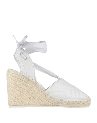 Paloma Barceló Woman Espadrilles White Size 7 Leather In Animal Print