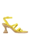 Paloma Barceló Woman Espadrilles Yellow Size 6 Leather In Yellow
