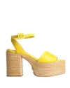 Paloma Barceló Woman Espadrilles Yellow Size 7 Leather