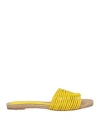 Paloma Barceló Woman Espadrilles Yellow Size 7 Leather In Yellow