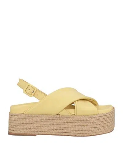Paloma Barceló Woman Espadrilles Yellow Size 8 Leather