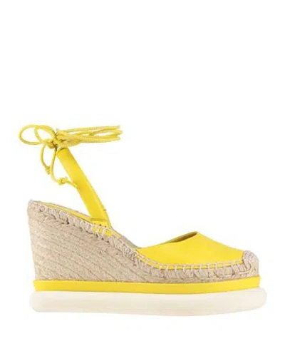 Paloma Barceló Woman Espadrilles Yellow Size 8 Leather In Black