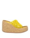Paloma Barceló Woman Espadrilles Yellow Size 9.5 Leather