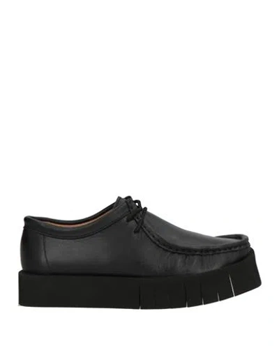Paloma Barceló Woman Lace-up Shoes Black Size 8 Leather