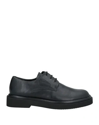 Paloma Barceló Woman Lace-up Shoes Black Size 8 Leather