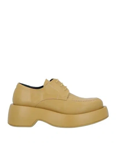 Paloma Barceló Woman Lace-up Shoes Marigold Size 7 Soft Leather In Yellow