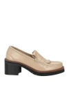 Paloma Barceló Woman Loafers Beige Size 8 Leather