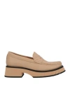 Paloma Barceló Woman Loafers Beige Size 8 Leather