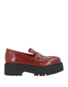 Paloma Barceló Woman Loafers Brick Size 8 Leather