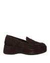 Paloma Barceló Woman Loafers Dark Brown Size 7 Leather