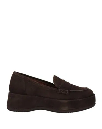 Paloma Barceló Woman Loafers Dark Brown Size 7 Leather