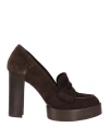 Paloma Barceló Woman Loafers Dark Brown Size 8 Leather In Brown