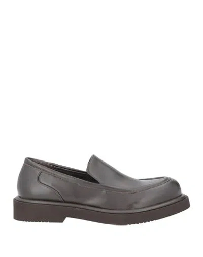 Paloma Barceló Woman Loafers Dark Brown Size 8 Leather In Gray