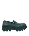 Paloma Barceló Woman Loafers Dark Green Size 9 Soft Leather In Green