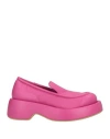 Paloma Barceló Woman Loafers Fuchsia Size 7 Leather In Pink