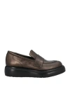 Paloma Barceló Woman Loafers Gunmetal Size 7 Leather In Gray