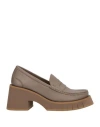 Paloma Barceló Woman Loafers Khaki Size 9.5 Leather