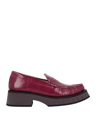 Paloma Barceló Woman Loafers Magenta Size 8 Leather
