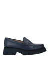 Paloma Barceló Woman Loafers Navy Size 8 Leather In Blue