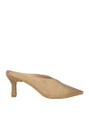 Paloma Barceló Woman Mules & Clogs Beige Size 10 Textile Fibers