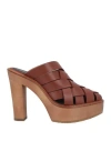 Paloma Barceló Woman Mules & Clogs Brown Size 9 Leather