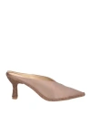Paloma Barceló Woman Mules & Clogs Khaki Size 7 Textile Fibers In Beige
