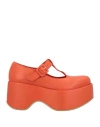Paloma Barceló Woman Pumps Orange Size 8 Leather In Orange