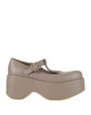Paloma Barceló Woman Pumps Taupe Size 8 Leather In Gray