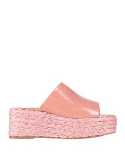 Paloma Barceló Woman Sandals Antique Rose Size 8 Leather In Pink