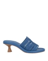 Paloma Barceló Cone-heel Leather Mules In Blue
