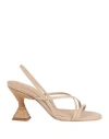 Paloma Barceló Woman Sandals Beige Size 8 Leather In Beige