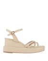 Paloma Barceló Woman Sandals Beige Size 8 Leather In Beige