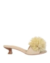 Paloma Barceló Woman Sandals Beige Size 8 Leather In Beige