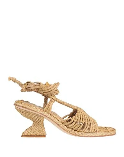 Paloma Barceló Woman Sandals Beige Size 7 Natural Raffia
