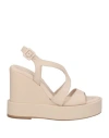 Paloma Barceló Woman Sandals Beige Size 8 Soft Leather