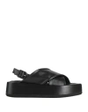 Paloma Barceló Woman Sandals Black Size 10 Leather In Black