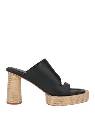 Paloma Barceló Woman Sandals Black Size 10 Leather